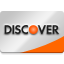 Discover credit card logo with orange and red design on white background.