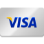 Visa credit card logo on white background, payment method icon.