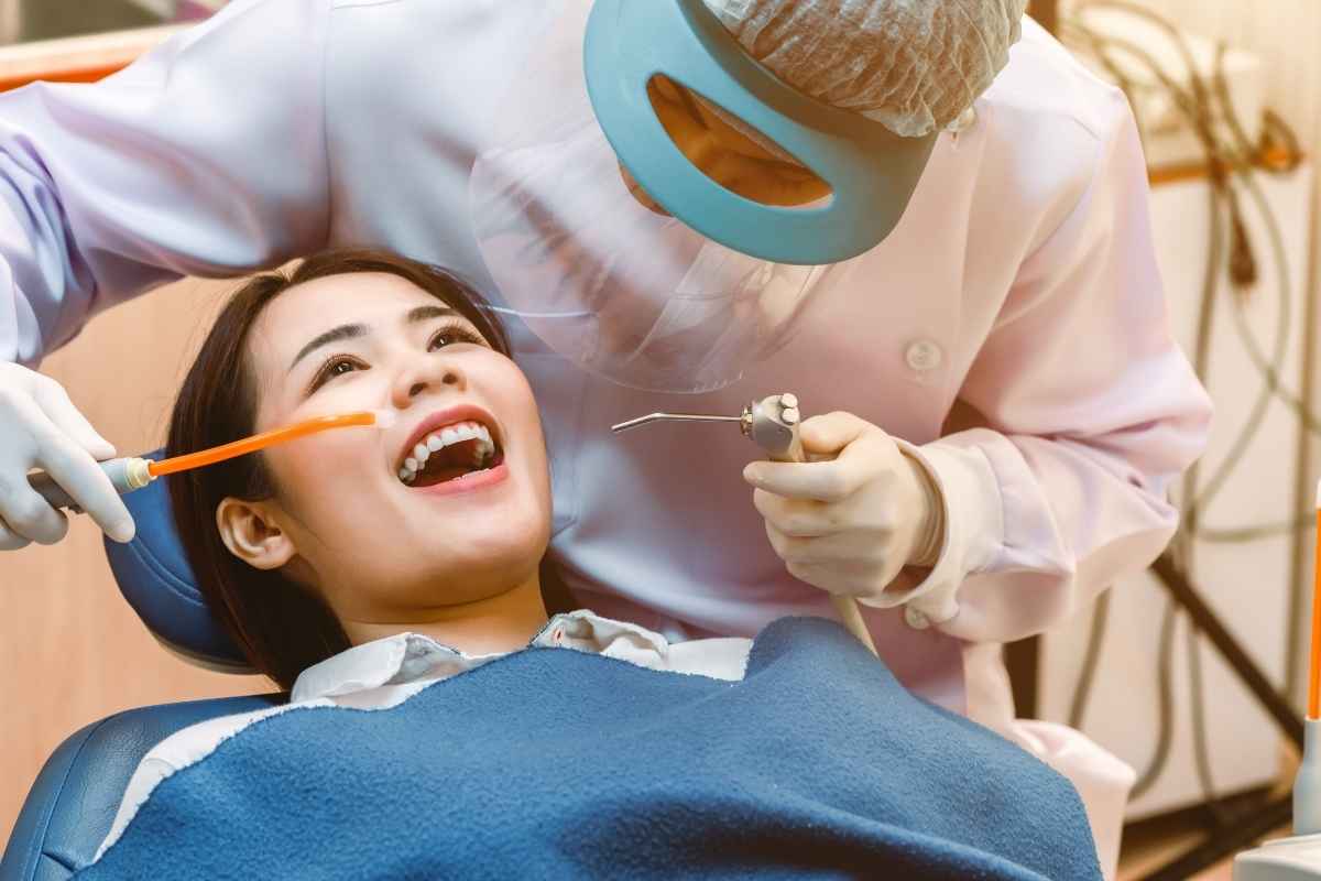 professional dental cleaning during a routine dental visit